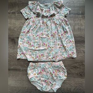 Magnetic Me Bunny and Flower Dress with Ruffled Bloomer